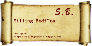 Silling Beáta névjegykártya